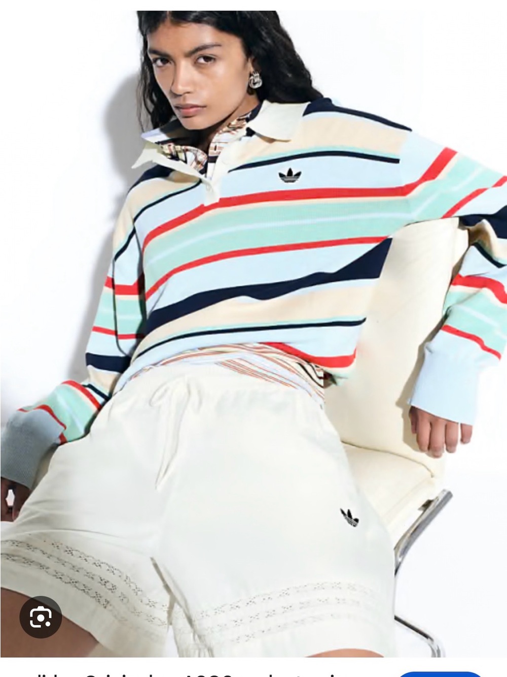 💕Viral ASOS x adidas Originals Rugby Top in Striped Knit - S 💕